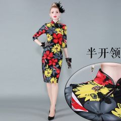 Oriental Qipao Cheongsam Chinese Dress -RVZGUT0L1-1