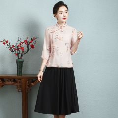 Oriental Chinese Shirt Blouse Costume -W536VTJ7N-3