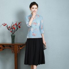 Oriental Chinese Shirt Blouse Costume -W536VTJ7N-4