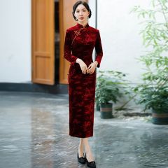 Oriental Qipao Cheongsam Chinese Dress -XKYW1R2FE-1