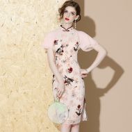 Short Bell Sleeve Chinese Dress Qipao Cheongsam
