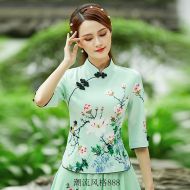 Oriental Chinese Shirt Blouse Costume -4H25RWSZ5-2