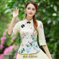 Oriental Chinese Shirt Blouse Costume -4H25RWSZ5-3