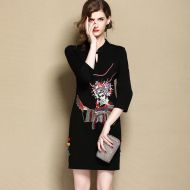 Amazing Embroidery Modern Qipao Cheongsam Dress
