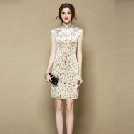 Charming Thin Velvet Cheongsam Qipao Dress - Short
