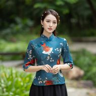 Oriental Chinese Shirt Blouse Costume -F4NUW1SNC-2