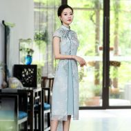 Splendid Floral Chiffon Chinese Dress Qipao Cheongsam