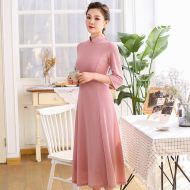 Lovely Modern A-line Dress Qipao Cheongsam - Pink