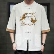 Chinese Shirt Blouse Kung Fu Costume -J0WHVUTL9-1