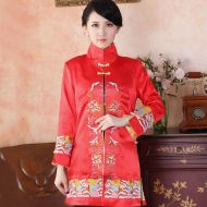 Amazing Embroidery Traditional Chinese Tang Jacket - Red