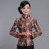 Superior Claret Brocade Open Neck Jacket