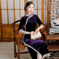 Oriental Qipao Cheongsam Chinese Dress -MKBJ9TF6B-3