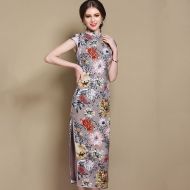 Gorgeous Peony Flowers Chinese Dress Qipao Cheongsam