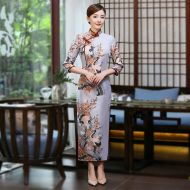 Fantastic Jacquard Long Qipao Cheongsam Chinese Dress