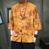 Chinese Shirt Blouse Kung Fu Costume -VG2CGZVHR-3
