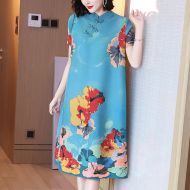 Oriental Qipao Cheongsam Chinese Dress -VRX6XGV5N-3
