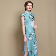 Charming Floral Print Chinese Dress Qipao Cheongsam