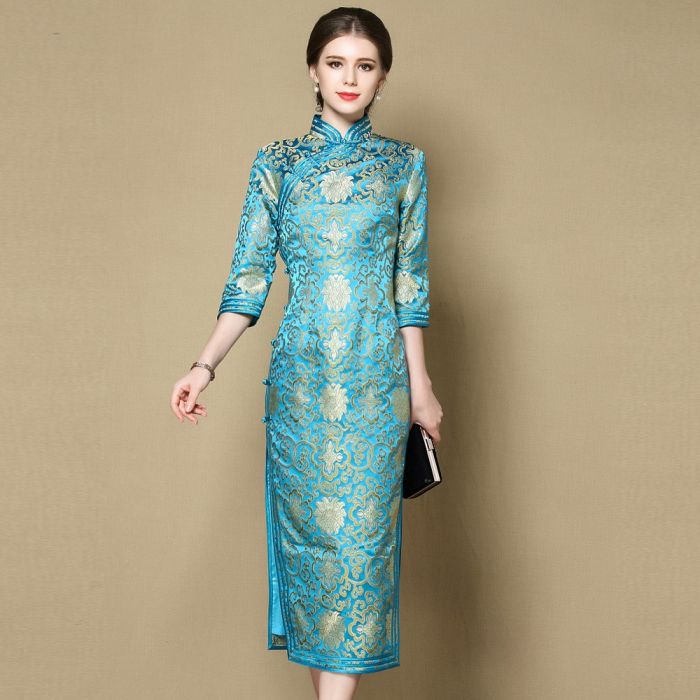 Brocade cheongsam clearance