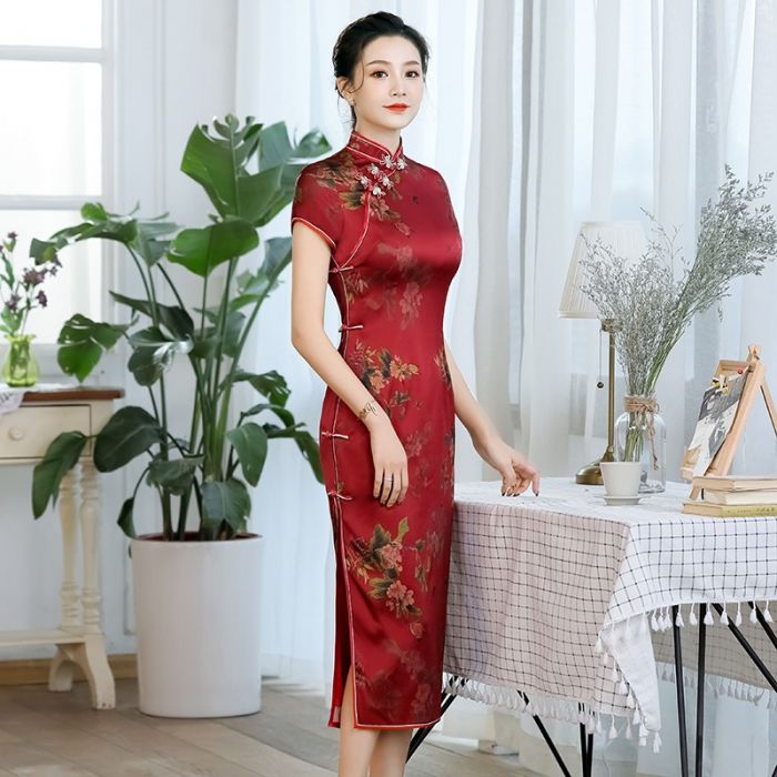 Pretty Silk Chinese Dress Qipao ...