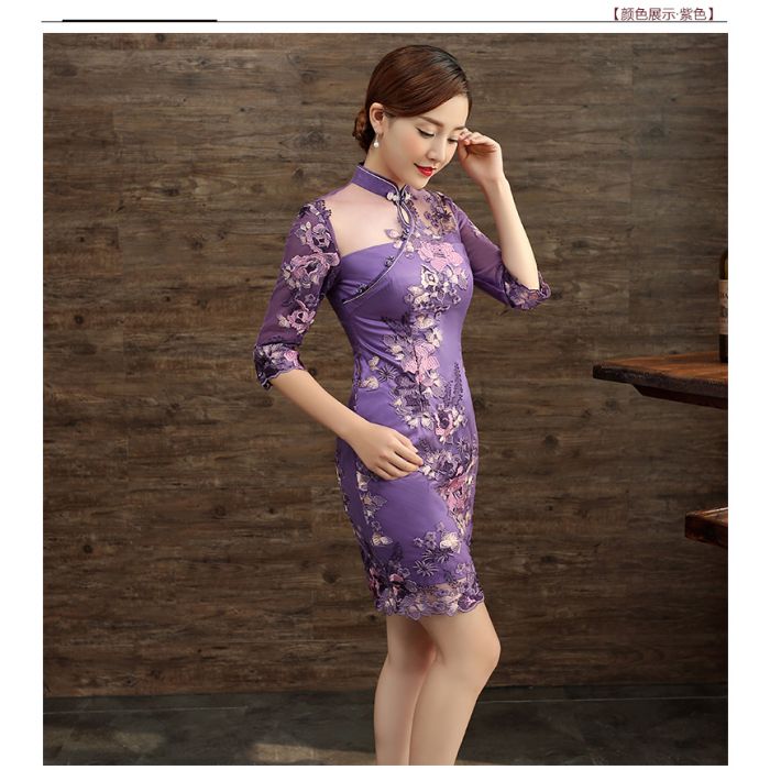 QOOZA Purple Flower China Dress ホビー・楽器・アート