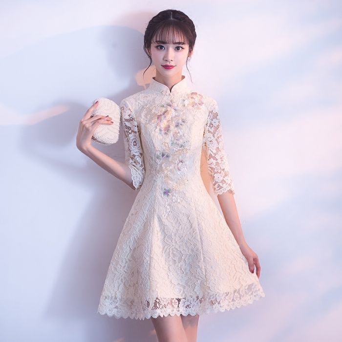 line Qipao Cheongsam Chinese Dress