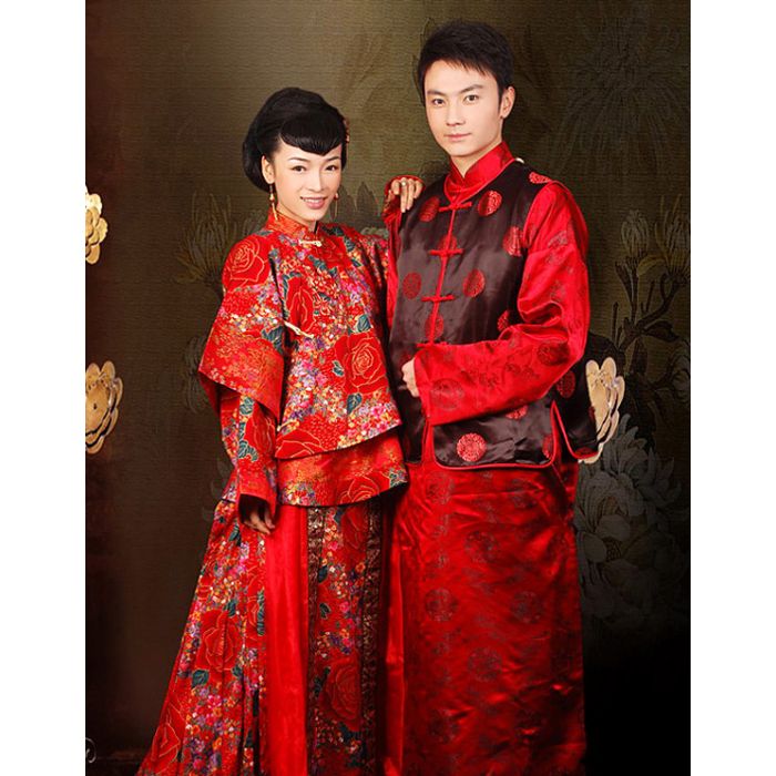 Traditional chinese wedding suit on sale