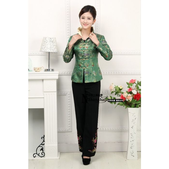 Golden Flowers Green Brocade Jacket Golden Flowers Green Brocade Jacket