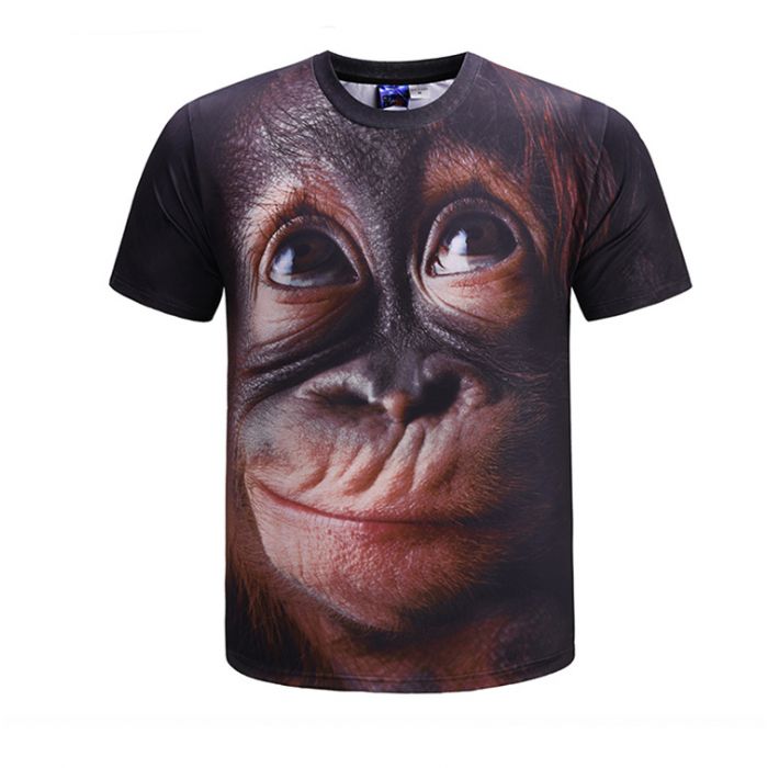 Thinking Ape Face Print T-Shirt